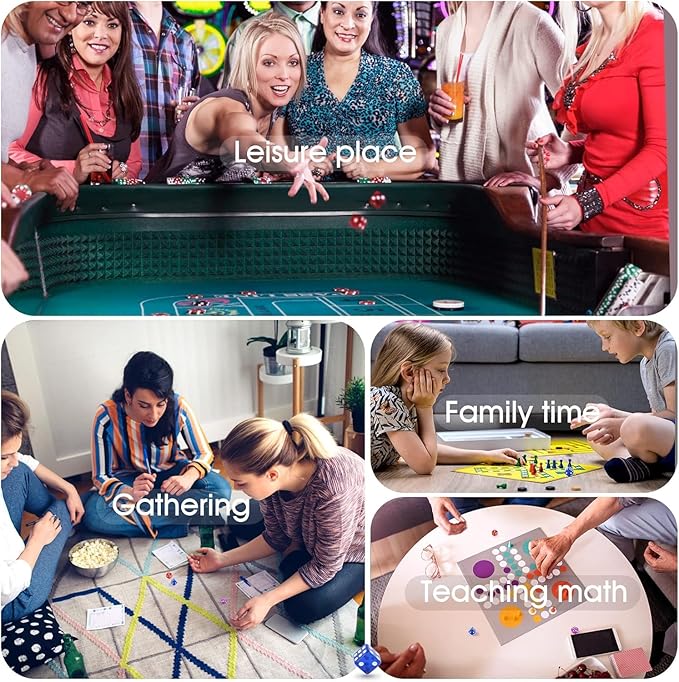 40 Pieces 16mm Polyhedral Dice 6-Sided Dice Set for Math Learning, Casino, Games, Party Favor and Gifts, 8 Colors