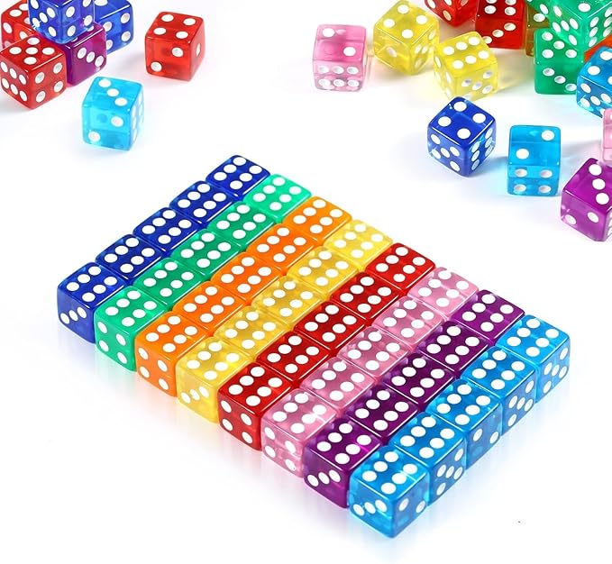 40 Pieces 16mm Polyhedral Dice 6-Sided Dice Set for Math Learning, Casino, Games, Party Favor and Gifts, 8 Colors