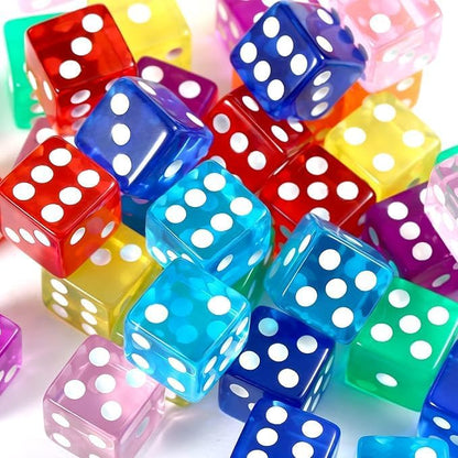 40 Pieces 16mm Polyhedral Dice 6-Sided Dice Set for Math Learning, Casino, Games, Party Favor and Gifts, 8 Colors
