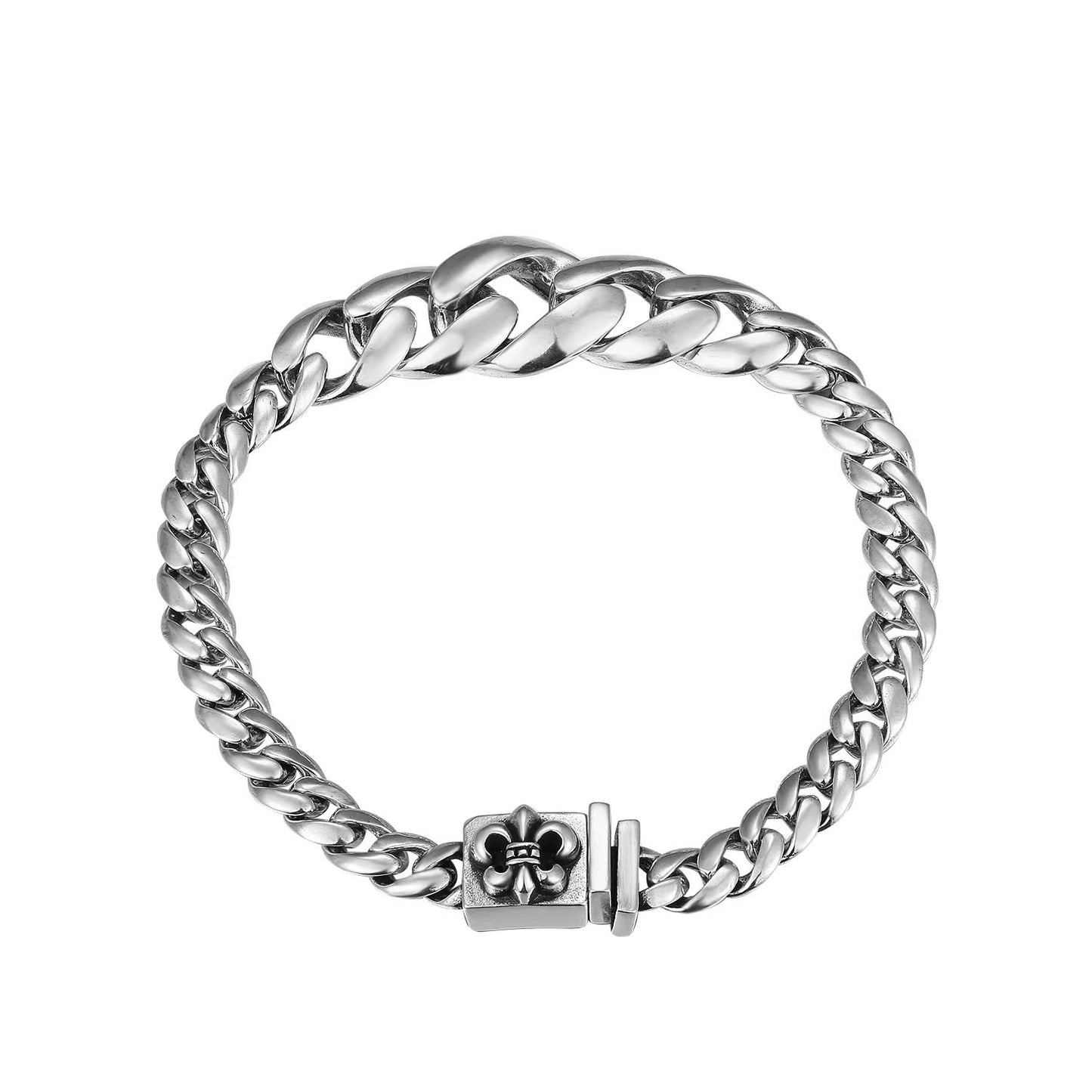 CH Retro Couple Bracelet Cross Dice Bracelet Full Rhinestones Ins Trendy Hip Hop Style Rhinestone Inlaid