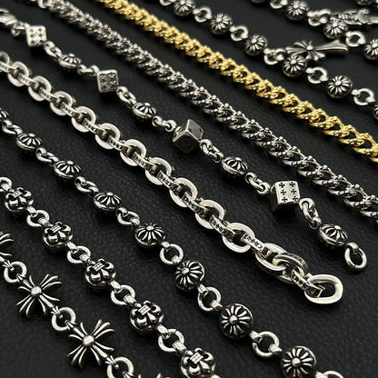 Vintage Sword Letter Cross Flower Dice Scout Flower Ball Full Flower Bracelet