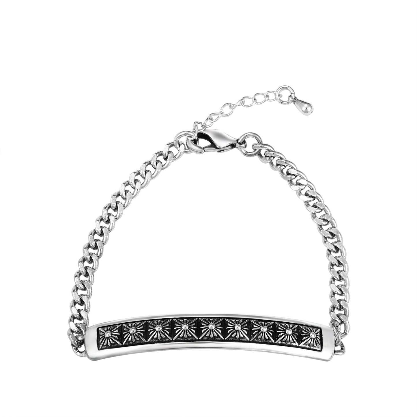 CH Retro Couple Bracelet Cross Dice Bracelet Full Rhinestones Ins Trendy Hip Hop Style Rhinestone Inlaid